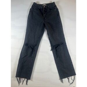 PACSUN Denim Black Ripped Distressed Straight Leg‎ Jeans 24